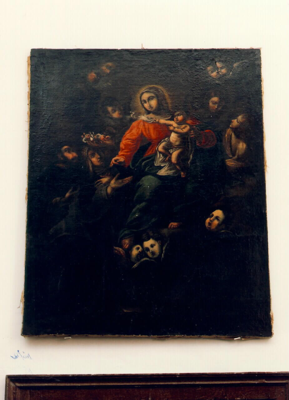 Madonna del Rosario con San Domenico e Santa Caterina da Siena (dipinto) - ambito siciliano (sec. XVIII)