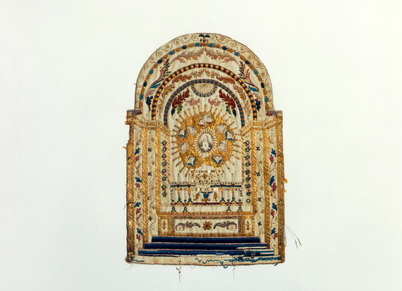 conopeo di tabernacolo - a cortina - manifattura siciliana (Seconda metà sec. XIX)