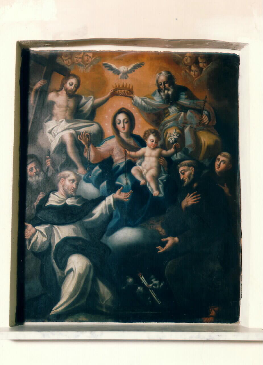 Madonna del Rosario con Sant'Antonio abate, Sant'Antonio da Padova, San Domenico e San Francesco d'Assisi (dipinto) - ambito siciliano (Seconda metà sec. XVIII)