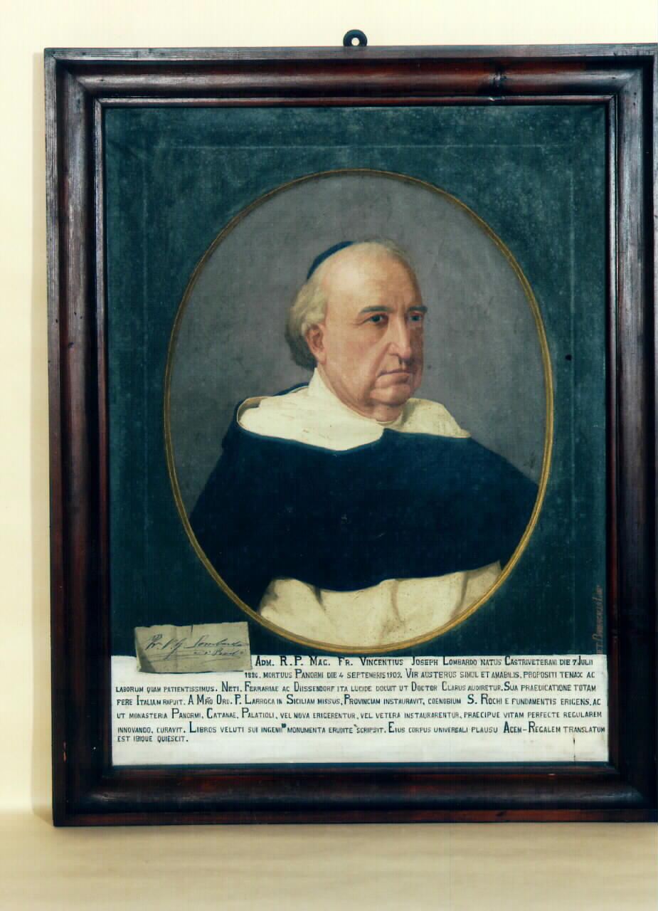 ritratto di frate Vincenzo Giuseppe Lombardo (dipinto) - ambito siciliano (sec. XX)