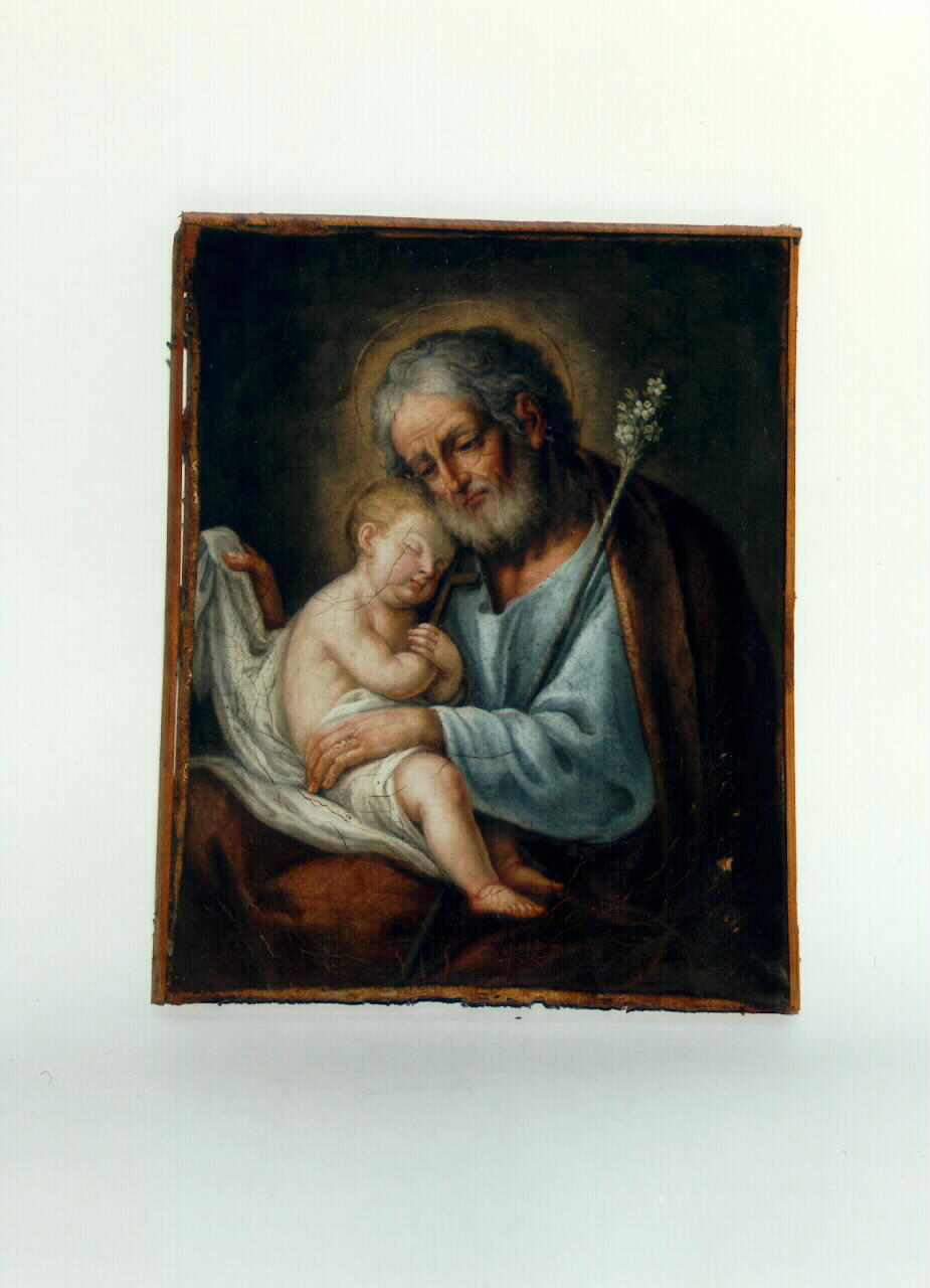 San Giuseppe con Gesu' Bambino (dipinto) - ambito siciliano (sec. XIX)