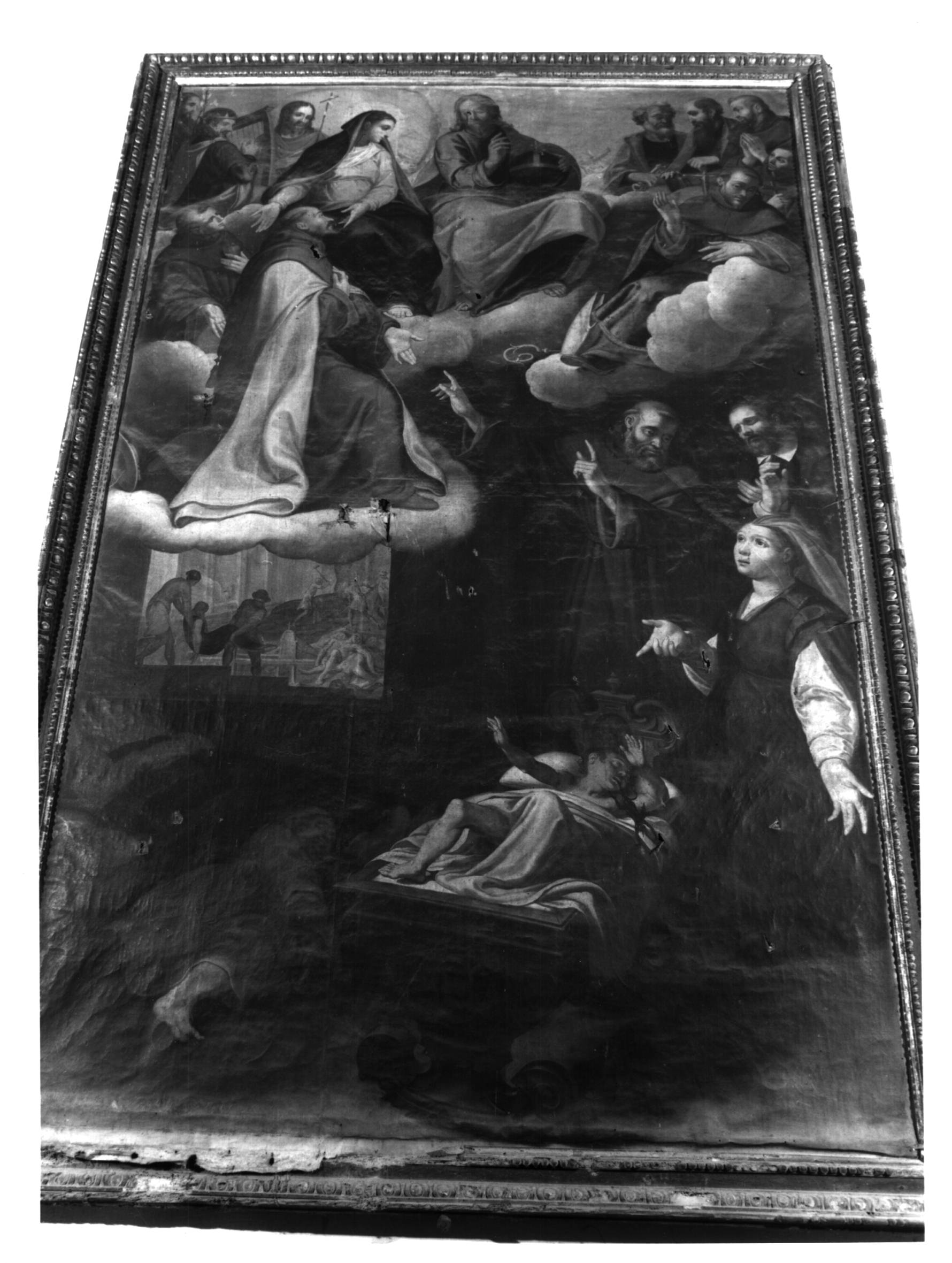 GUARIGIONE DI UN OSSESSO PER INTERCESSIONE DI S. FRANCESCO D'ASSISI (DIPINTO) - ambito romano (Prima metà SEC. XVII)