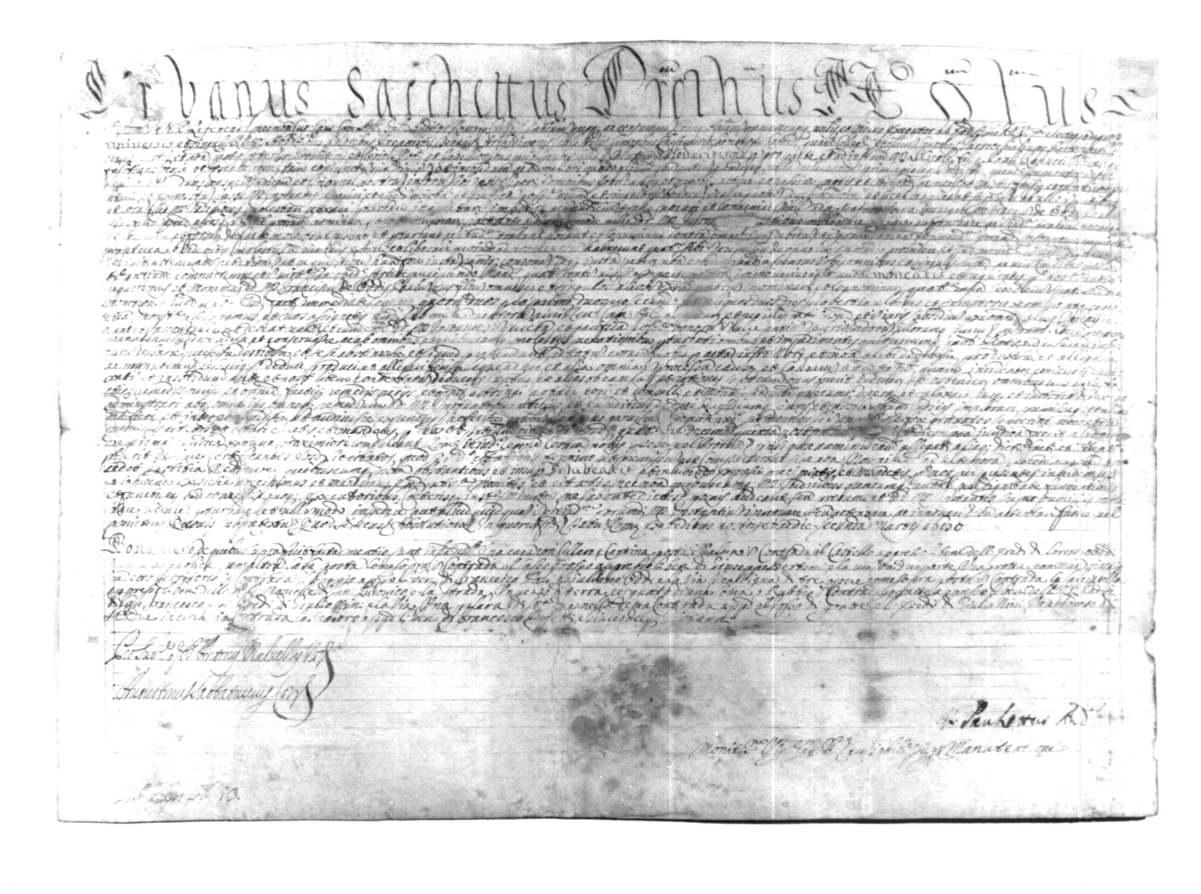 PERGAMENA - ambito laziale (SEC. XVII)