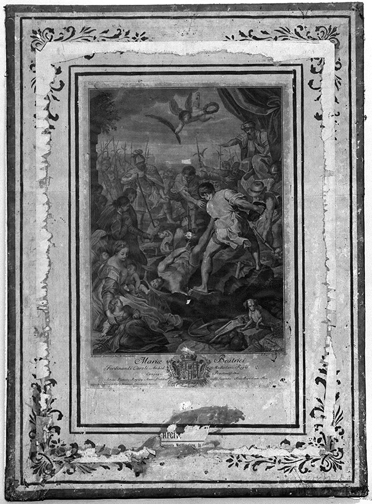 martirio di San Vitale (stampa) di Cecchi Giovan Battista, Allegrandi Ranieri, Fiori Federico detto Federico Barocci (sec. XVIII)