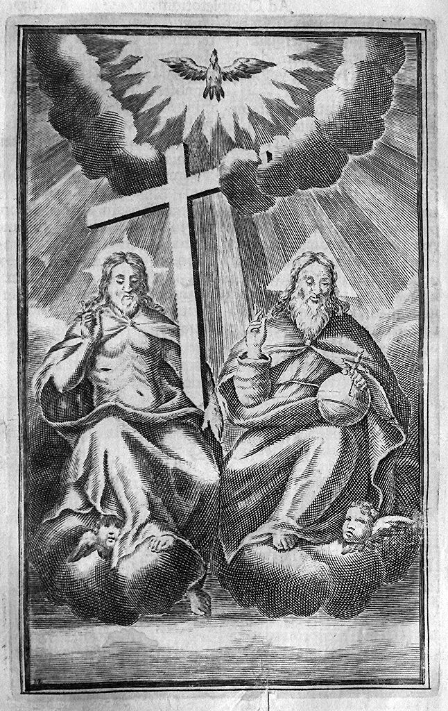 Trinità e sant'Agostino nello studio (stampa, serie) - ambito veneto (sec. XVII)