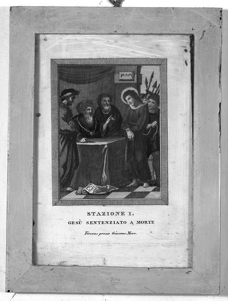 stazioni della Via Crucis (stampa colorata a mano, serie) - ambito toscano (prima metà sec. XIX)