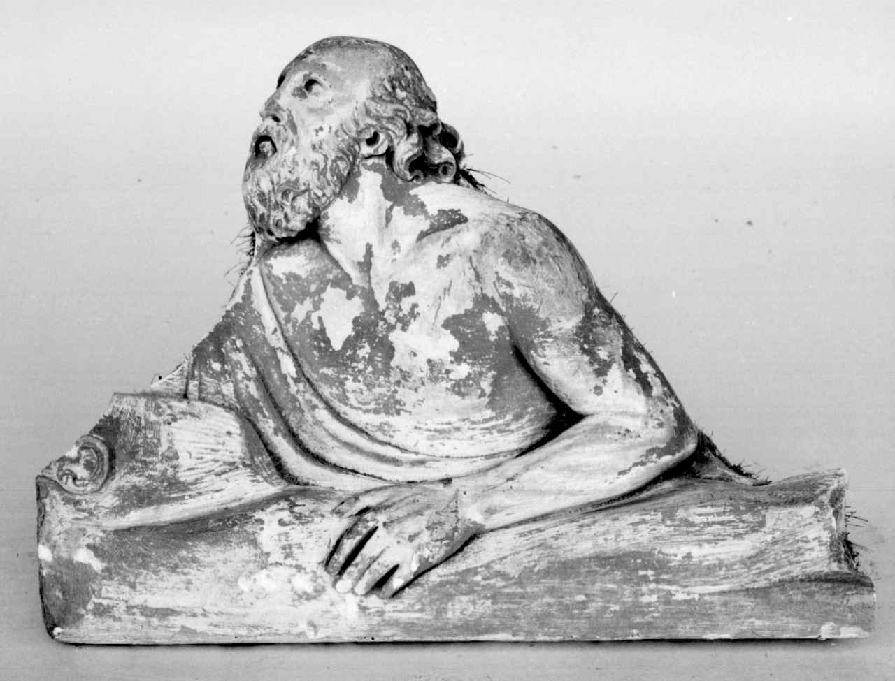 figura maschile barbuta (rilievo, frammento) - ambito fiorentino (sec. XIX)