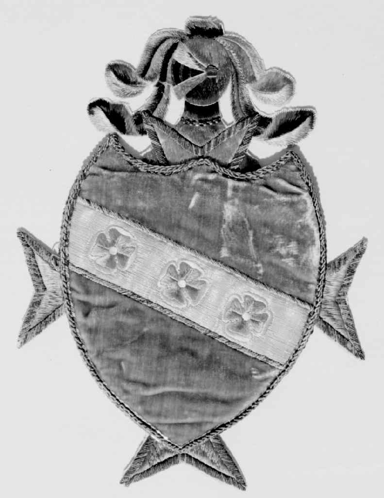 stemma gentilizio della famiglia Giuntini (decorazione a ricamo) - manifattura fiorentina (seconda metà sec. XIX)