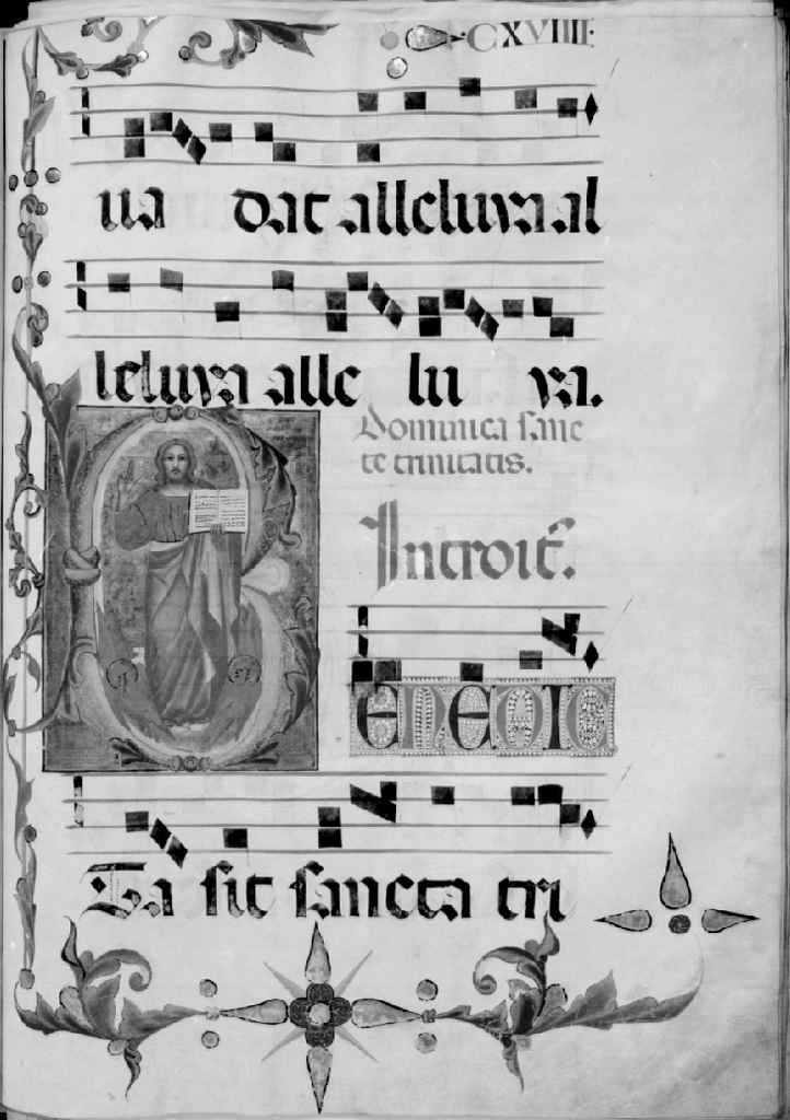 Cristo benedicente, lettera B (miniatura) di Simone Camaldolese (e aiuti) (sec. XIV)