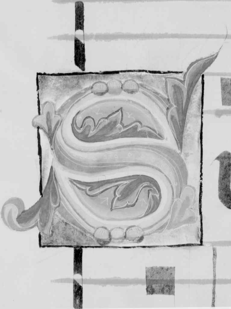 lettera S (miniatura) di Simone Camaldolese (cerchia) (sec. XIV)