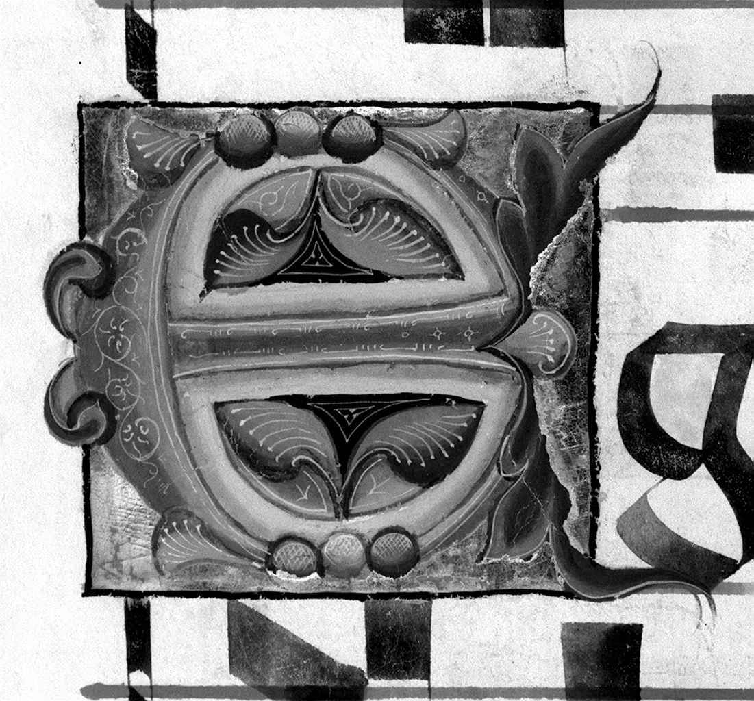 lettera E (miniatura) di Simone Camaldolese (e aiuti) (sec. XIV, sec. XIV)