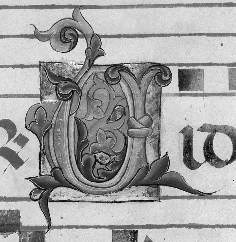 lettera V (miniatura) di Simone Camaldolese (e aiuti) (sec. XIV, sec. XIV)