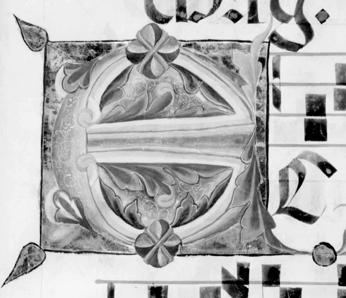 lettera E (miniatura) di Simone Camaldolese (e aiuti) (sec. XIV, sec. XIV)