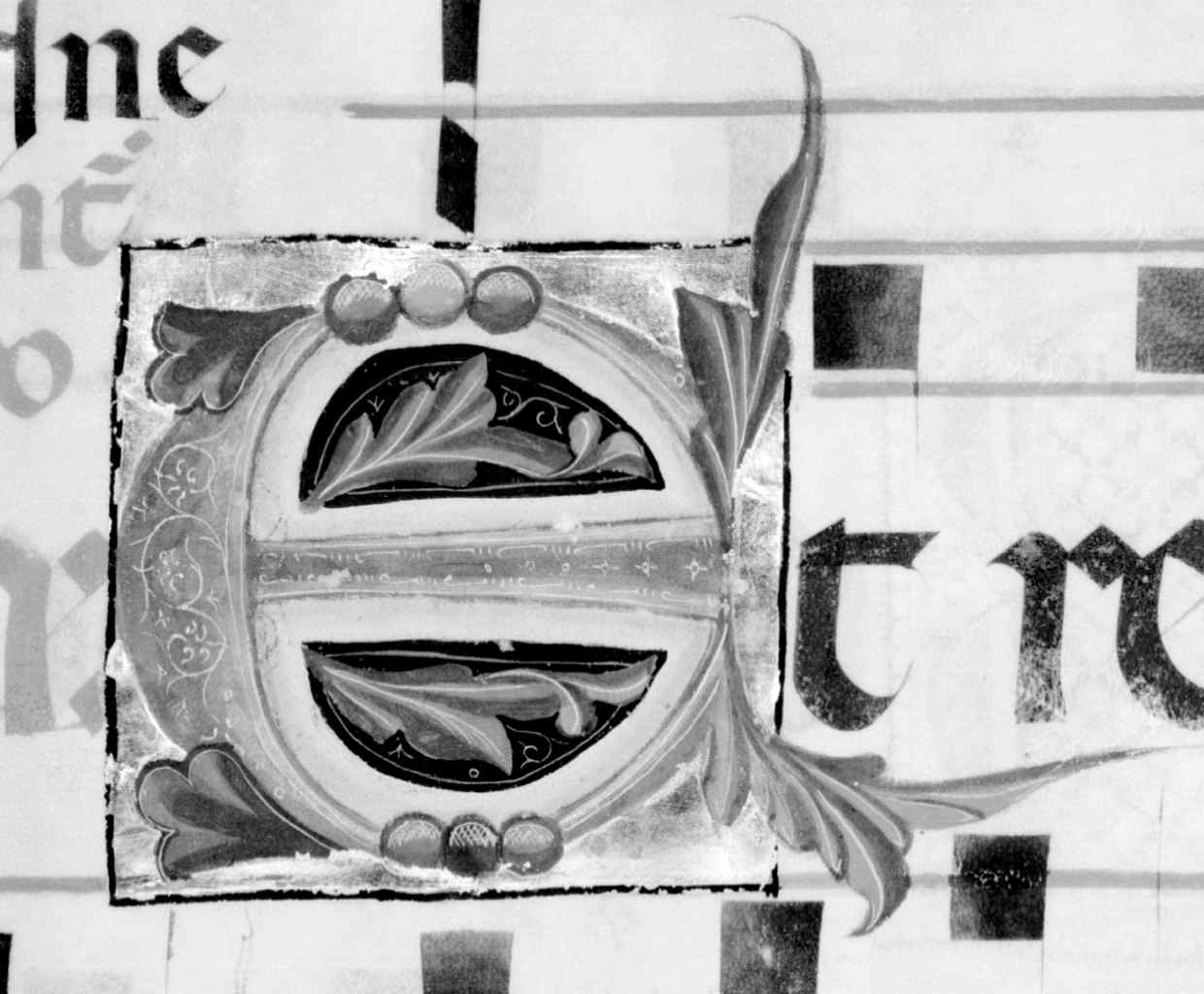 lettera E (miniatura) di Simone Camaldolese (e aiuti) (sec. XIV, sec. XIV)