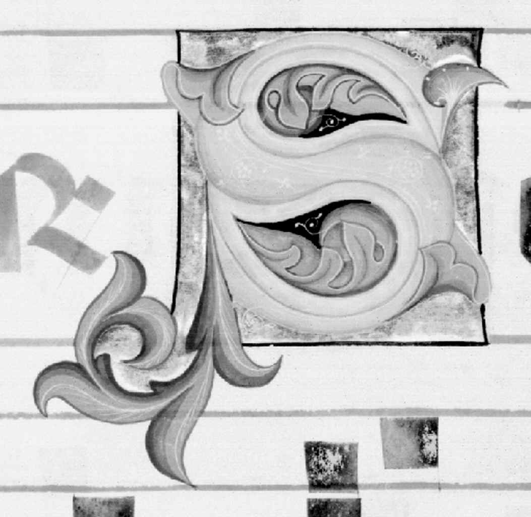 lettera S (miniatura) di Simone Camaldolese (e aiuti) (sec. XIV)