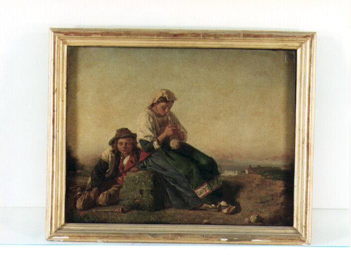 scena campestre (dipinto) di Barbieri Raffaele (metà sec. XIX)