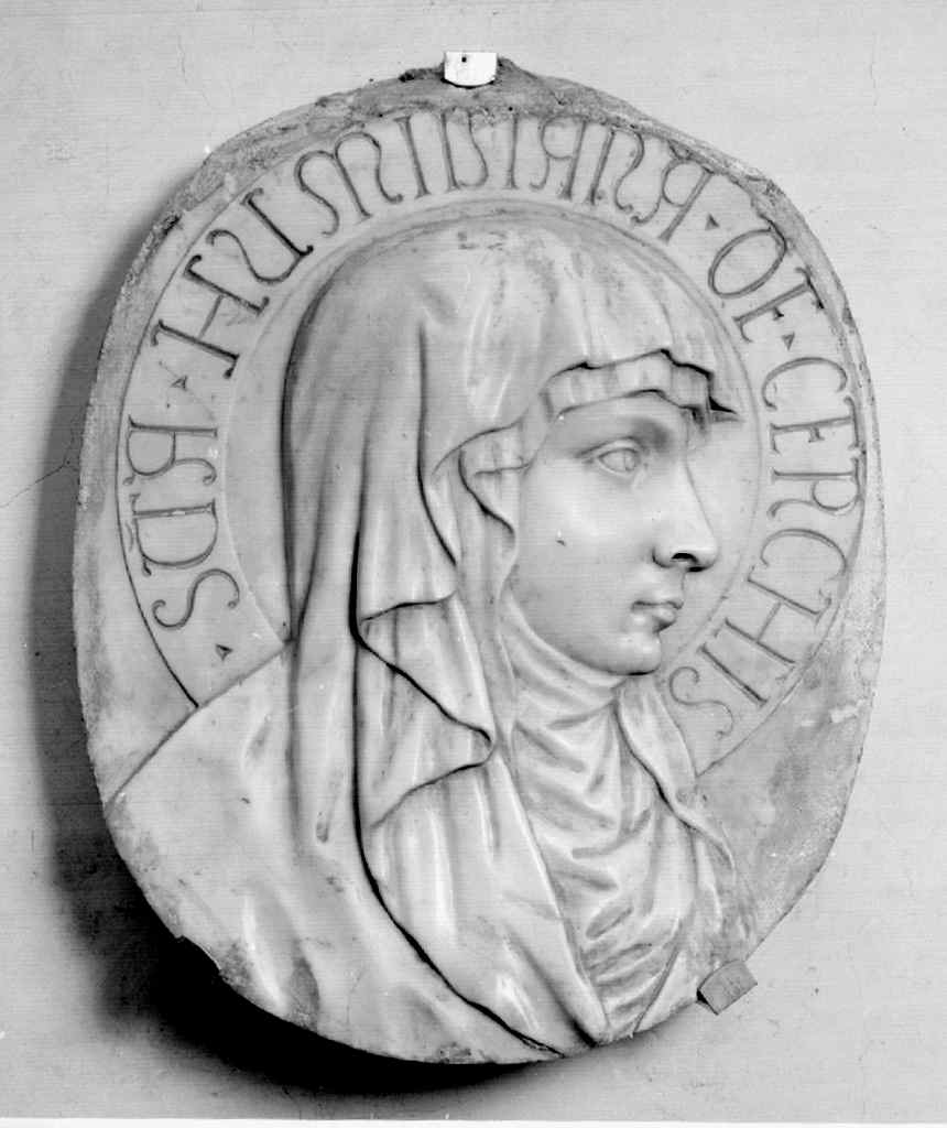 ritratto di profilo della beata Umiliana dei Cerchi (rilievo) - bottega fiorentina (prima metà sec. XIX)
