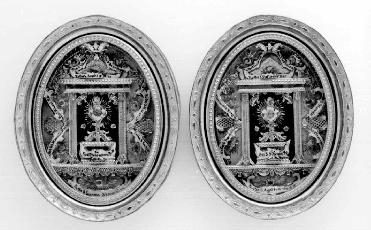 reliquiario a capsula - a medaglione, serie - bottega fiorentina (sec. XIX)