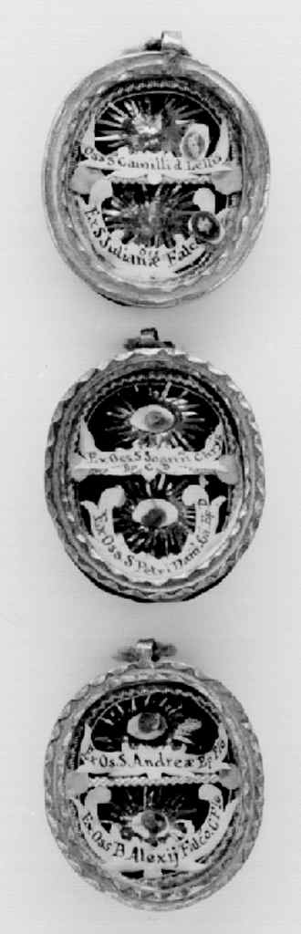 reliquiario a capsula - a medaglione, serie - bottega fiorentina (sec. XIX)