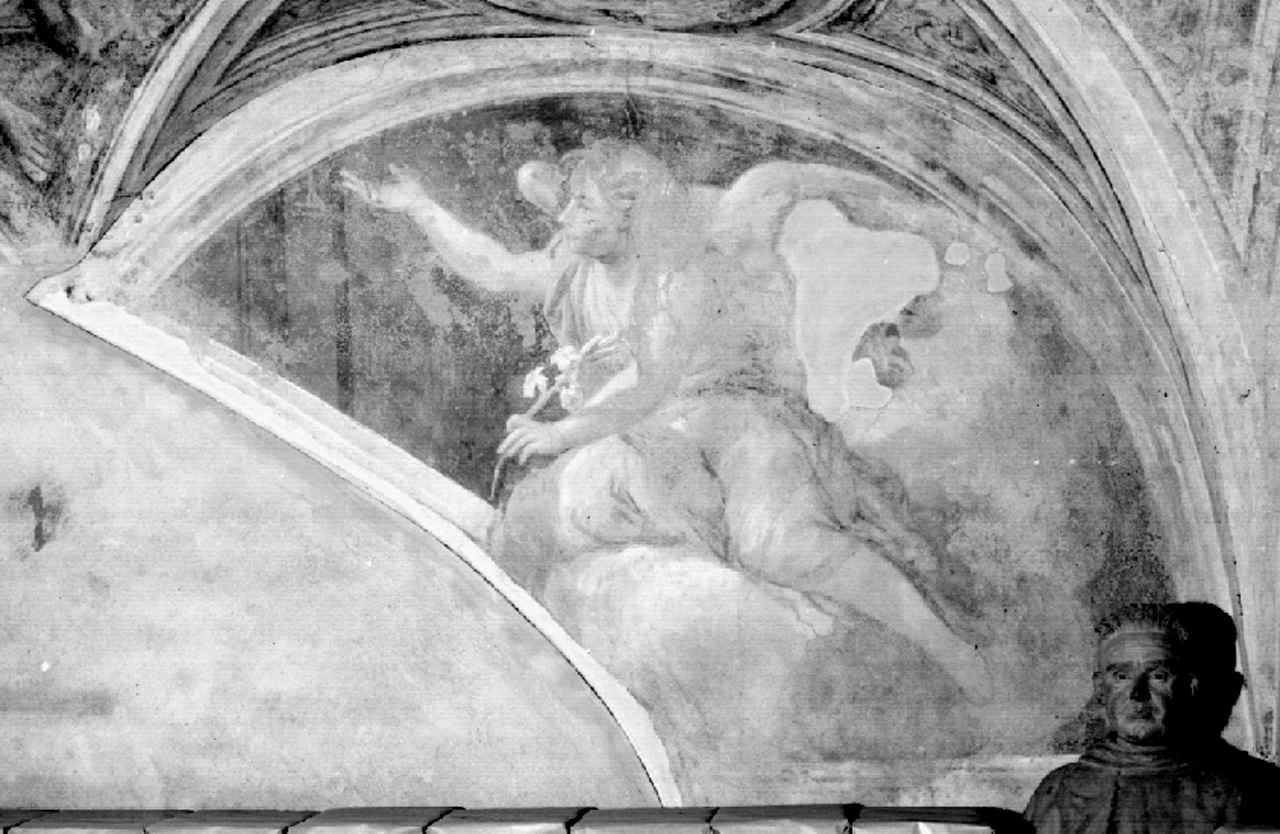 annunciazione, San Bernardino da Siena in gloria, apostoli, loro martiri escene sacre (soffitto dipinto, ciclo) di Dandini Pietro (attribuito) (sec. XVII)