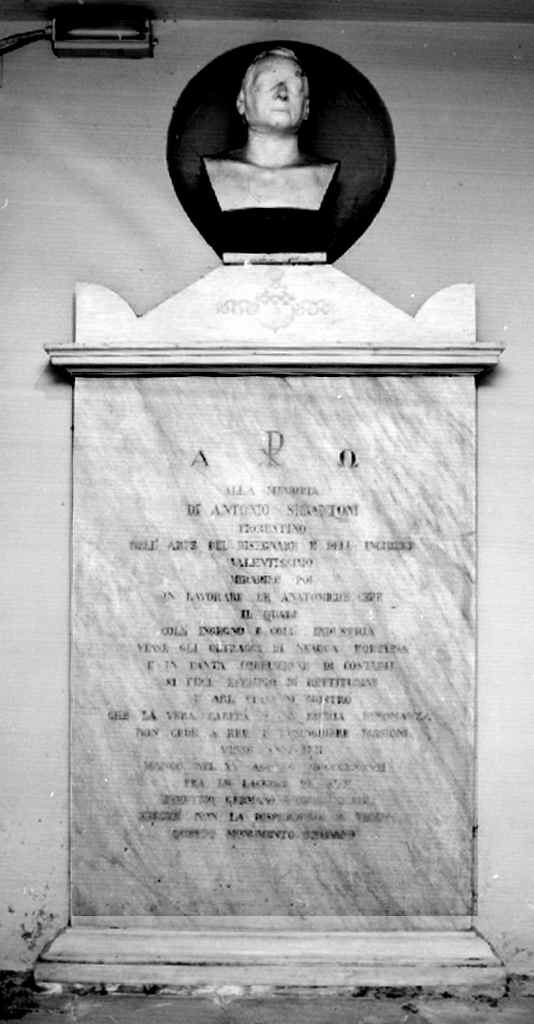 busto ritratto di Antonio Serantoni (stele funeraria) - ambito toscano (sec. XIX)