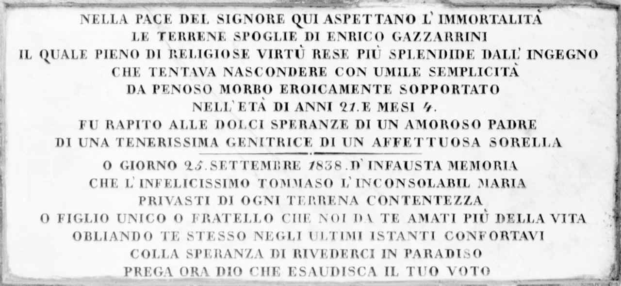 lapide tombale - ambito fiorentino (sec. XIX)