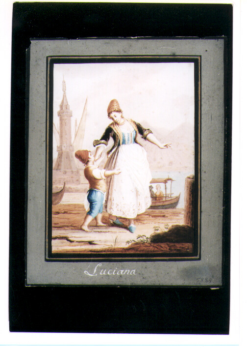 figura femminile di Santa Lucia (disegno) di Fabris Pietro (sec. XVIII)