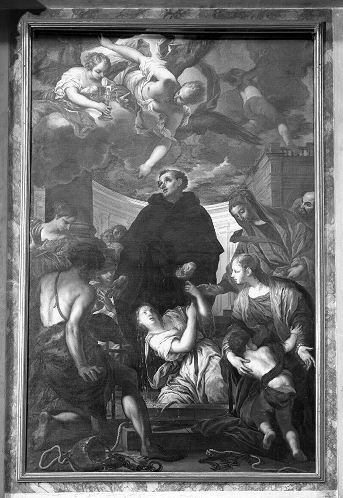 beato Giovanni da San Facondo salva un giovane caduto nel pozzo (dipinto) di Nasini Giuseppe Nicola (sec. XVII)