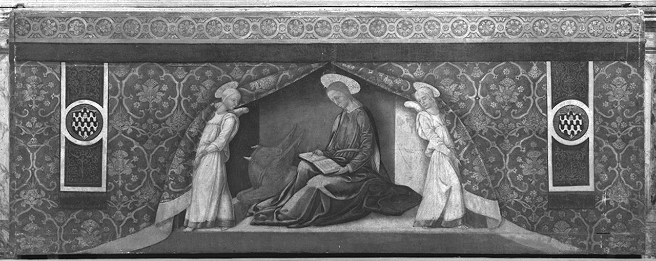 San Luca scrive il Vangelo tra due angeli (paliotto) di Neri di Bicci (sec. XV)