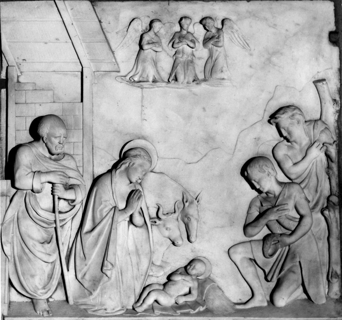 adorazione dei pastori (rilievo) - bottega toscana (seconda metà sec. XIX)
