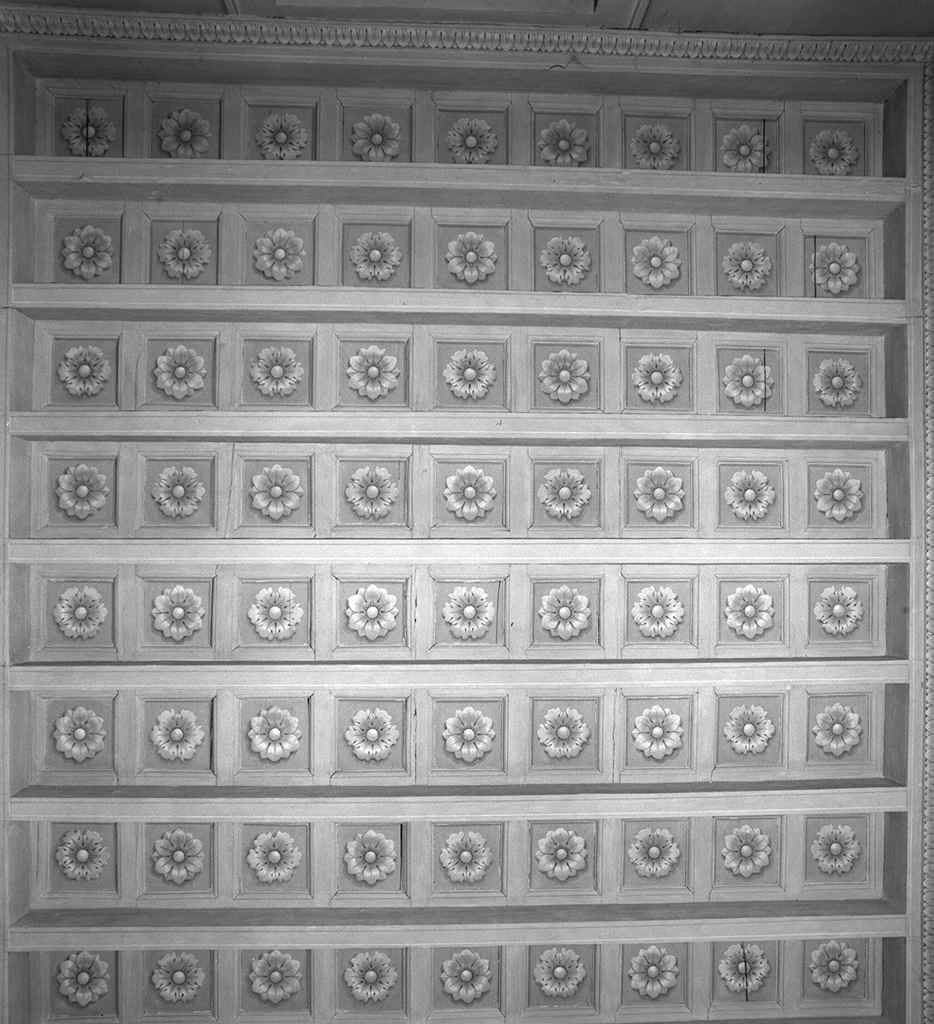 motivi decorativi a cassettoni con rosette (soffitto a cassettoni) - bottega toscana (primo quarto sec. XIX)