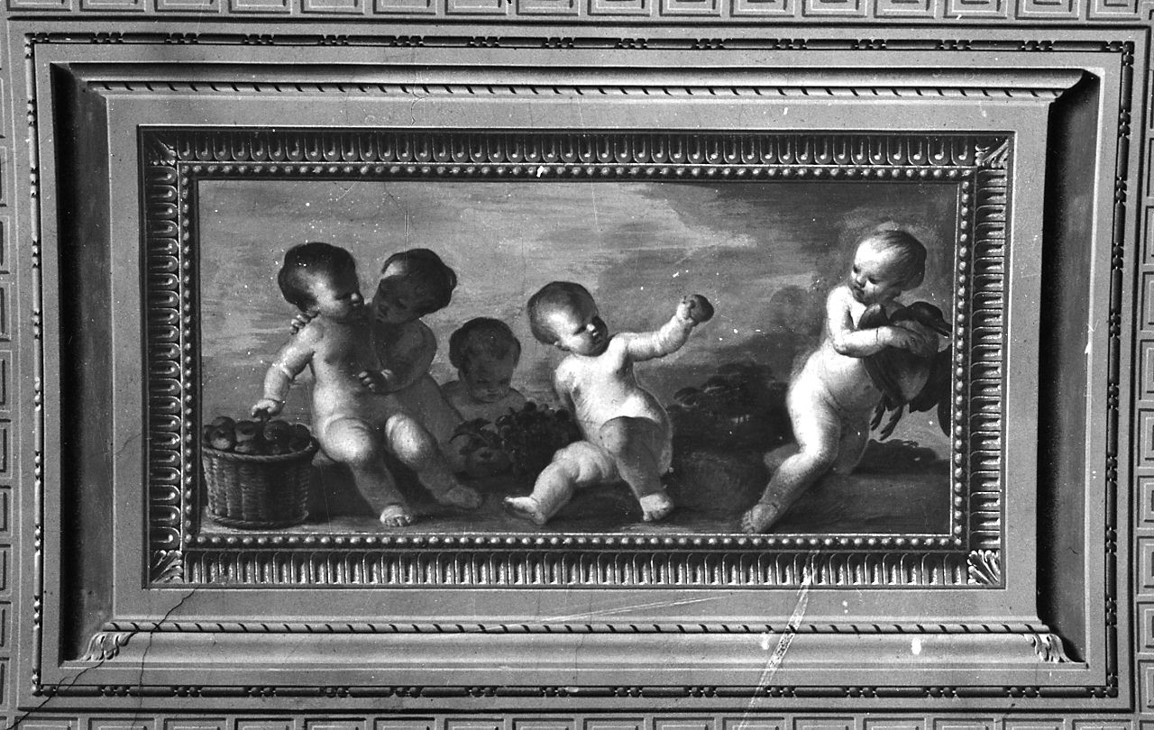 motivi decorativi vegetali a festoni con nastri e putti (dipinto, ciclo) di Gherardini Tommaso (sec. XVIII)