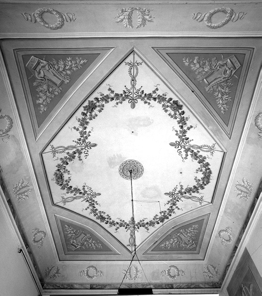 festone con frutti e nastri (soffitto dipinto) - ambito fiorentino (prima metà sec. XIX)