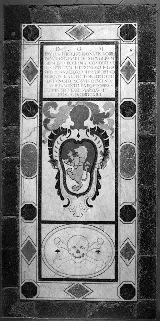 stemma gentilizio della famiglia de Donati (lapide tombale) - bottega fiorentina (sec. XVII)