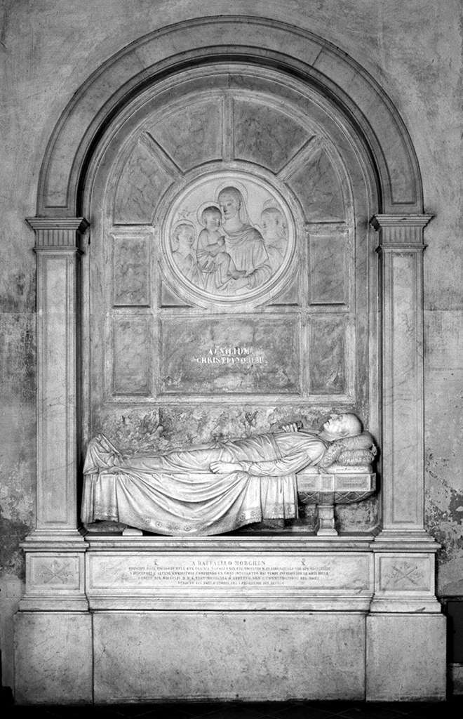 ritratto di Raffaello Morghen, Madonna con Bambino e angeli adoranti (monumento funebre - a edicola) di Fantacchiotti Odoardo (sec. XIX)