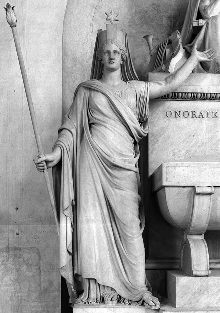 Dante Alighieri mostrato dalla figura allegorica dell'Italia e compianto dalla Poesia (cenotafio) di Ricci Stefano (sec. XIX) 