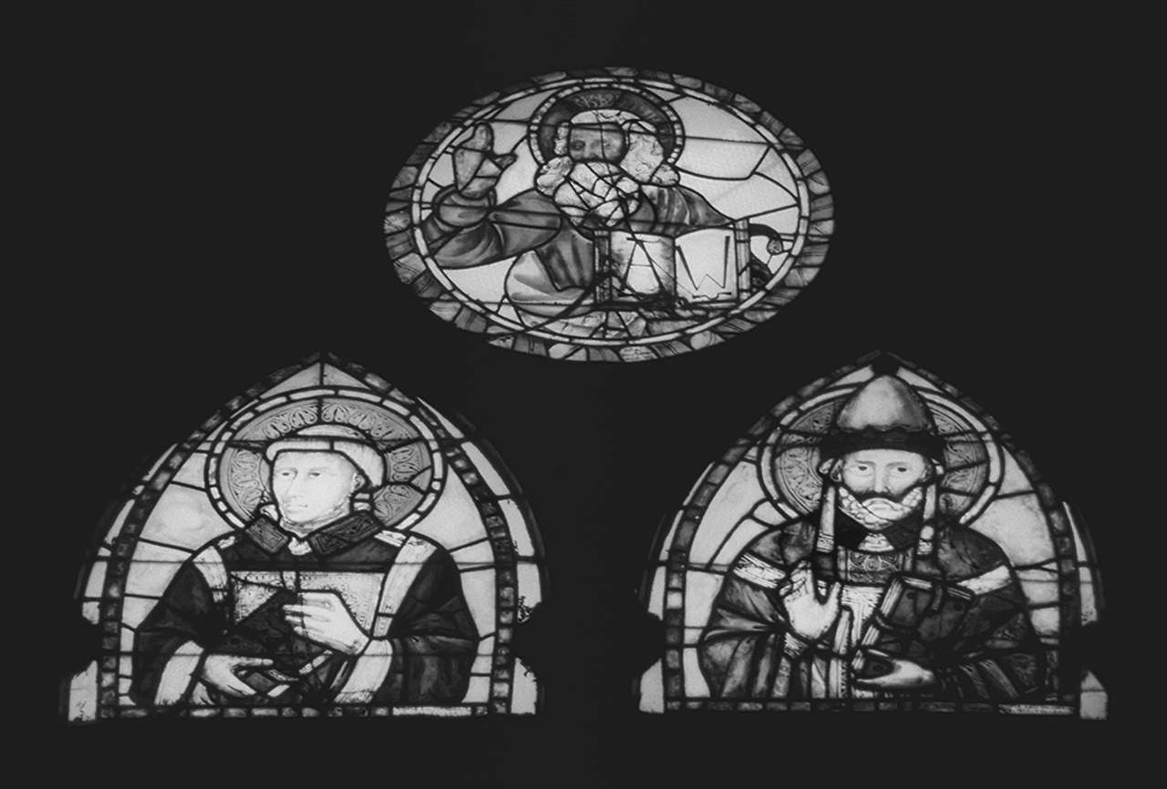 Dio Padre benedicente e santi (vetrata) - manifattura fiorentina (sec. XX)