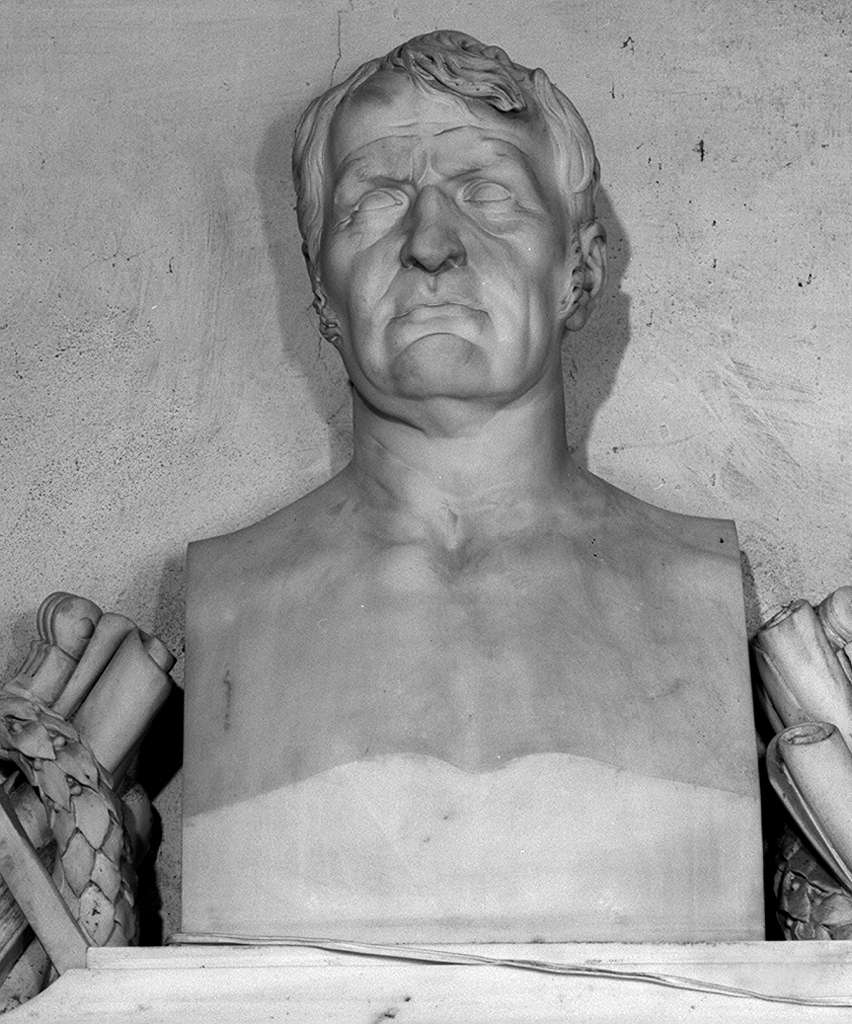 ritratto di Luigi Canina e allegoria dell'architettura (monumento funebre) di Matas Niccolò (sec. XIX)