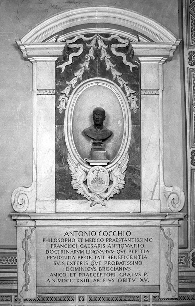 busto ritratto di Antonio Cocchi (monumento funebre - a edicola centinata) di Del Rosso Zanobi (sec. XVIII)