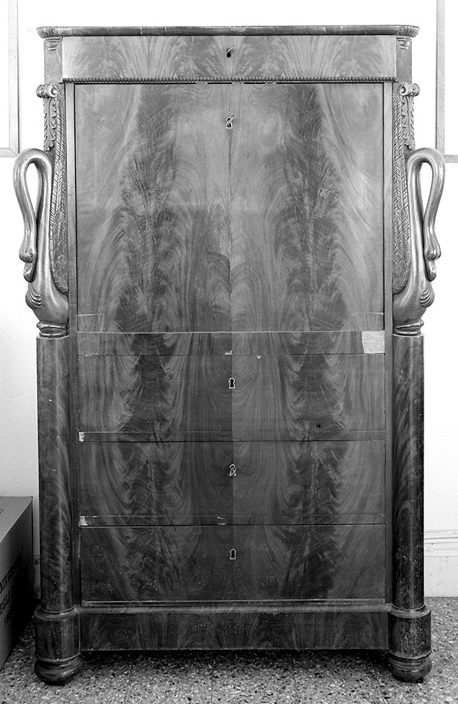 secrétaire - a ribalta - bottega italiana (prima metà sec. XIX)