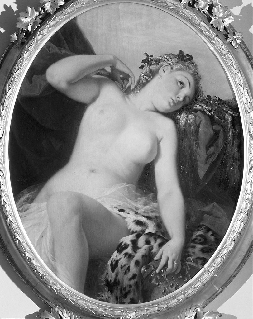 baccante, figura femminile nuda (dipinto) di Lapi Emilio (sec. XIX)
