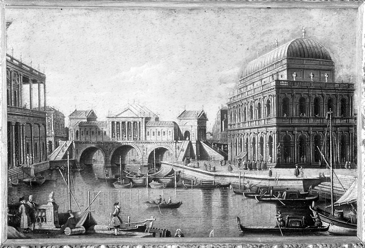 veduta fantastica di Venezia (dipinto) di Canaletto (maniera) (prima metà sec. XVIII)