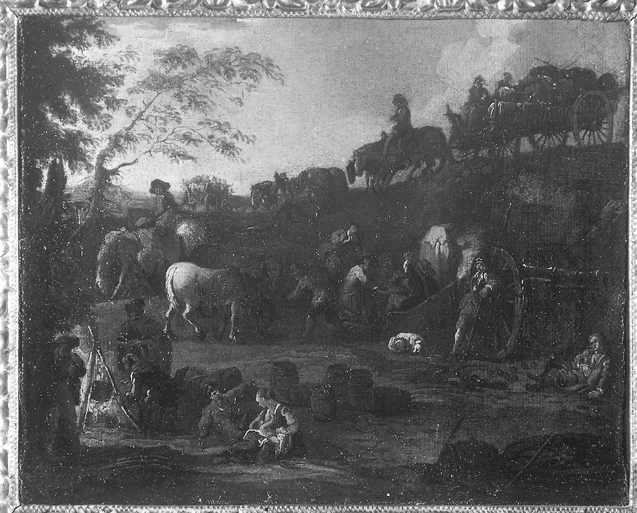 paesaggio con animali (dipinto) - ambito fiammingo (sec. XVII)