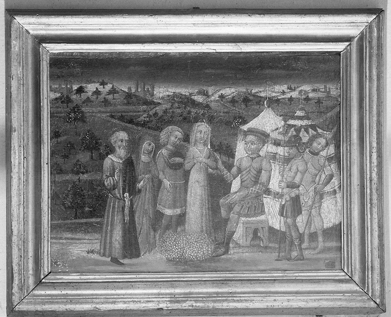 scena campestre con figure (dipinto) - ambito senese (seconda metà sec. XV)