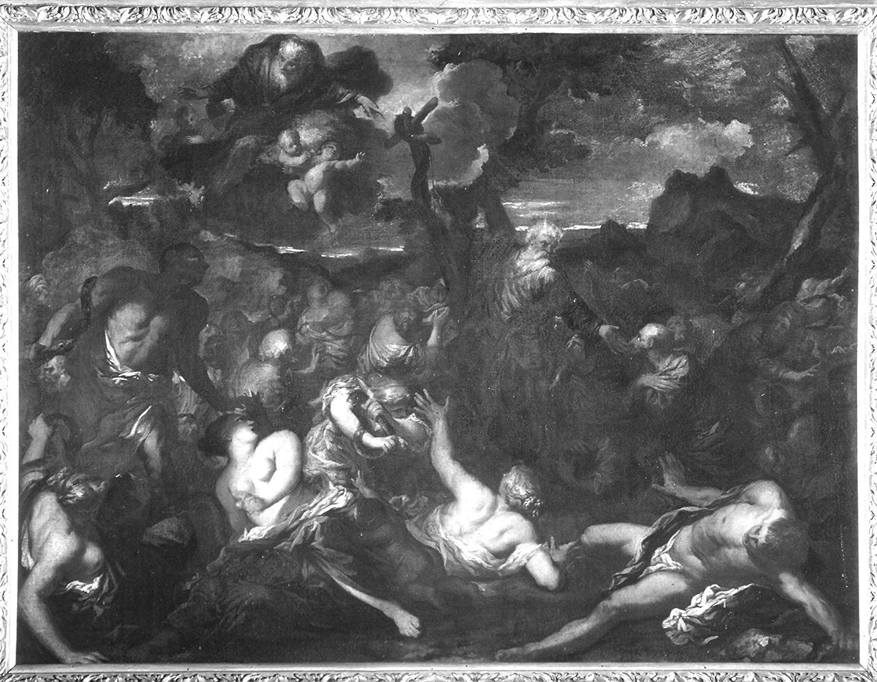Mosè e il serpente di bronzo (dipinto) di Mehus Livio (sec. XVII)