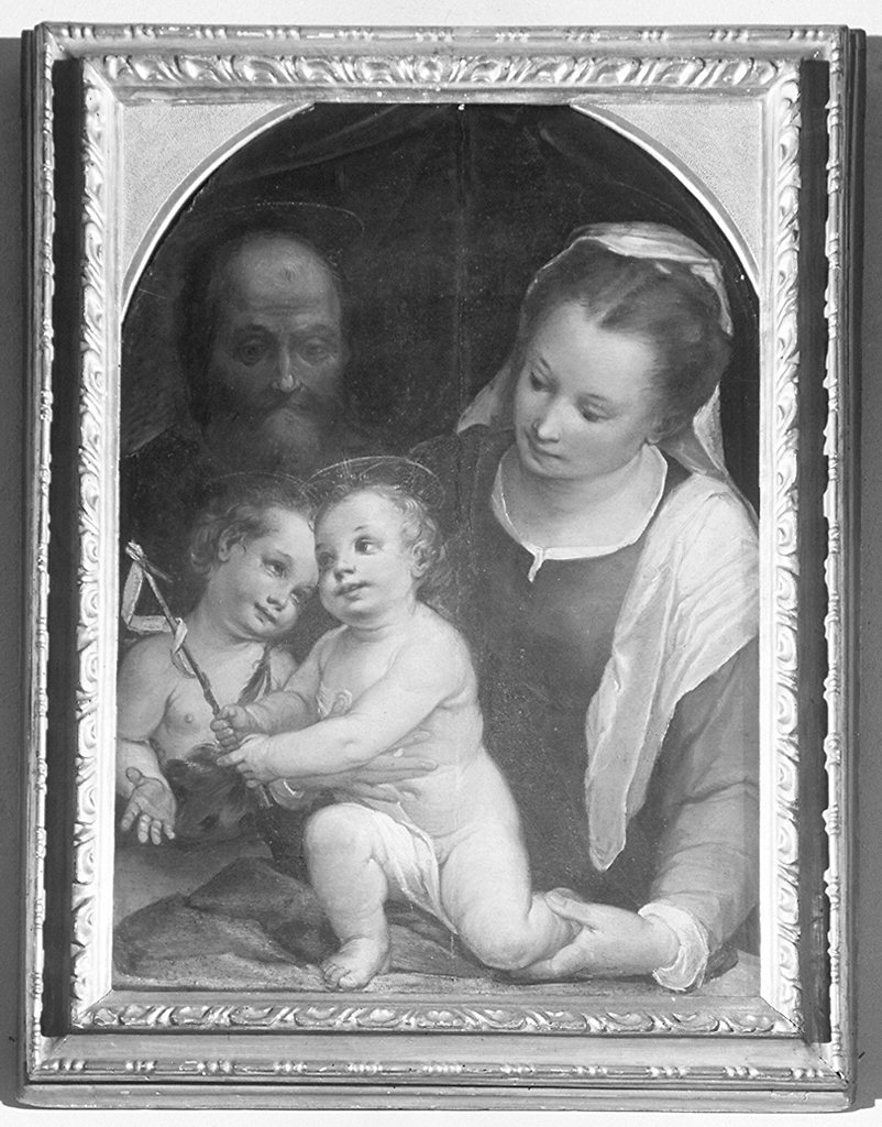 Sacra Famiglia con San Giovanni Battista bambino (dipinto) di Casolani Alessandro (sec. XVI)