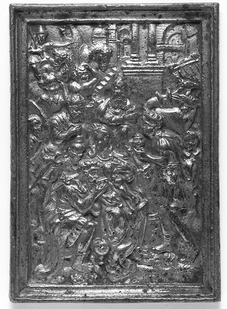adorazione dei Re Magi (placchetta) - bottega olandese (seconda metà sec. XVI)