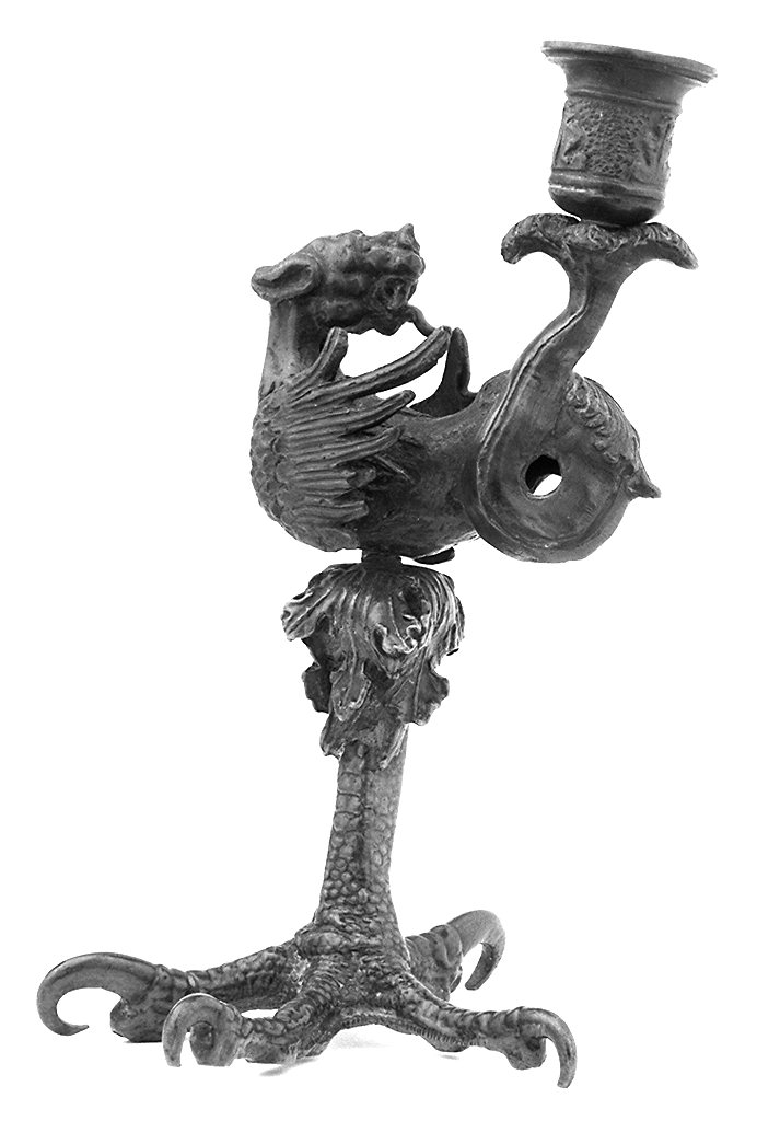 animale fantastico alato (candelabro - a statuetta) - bottega padovana (prima metà sec. XVI)