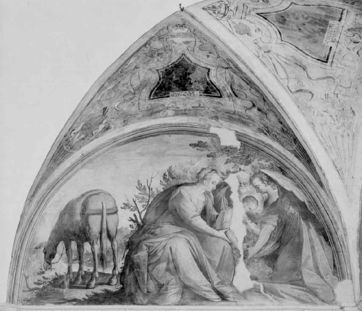 riposo nella fuga in Egitto (dipinto, elemento d'insieme) - ambito italiano, ambito italiano (ultimo quarto sec. XVI)