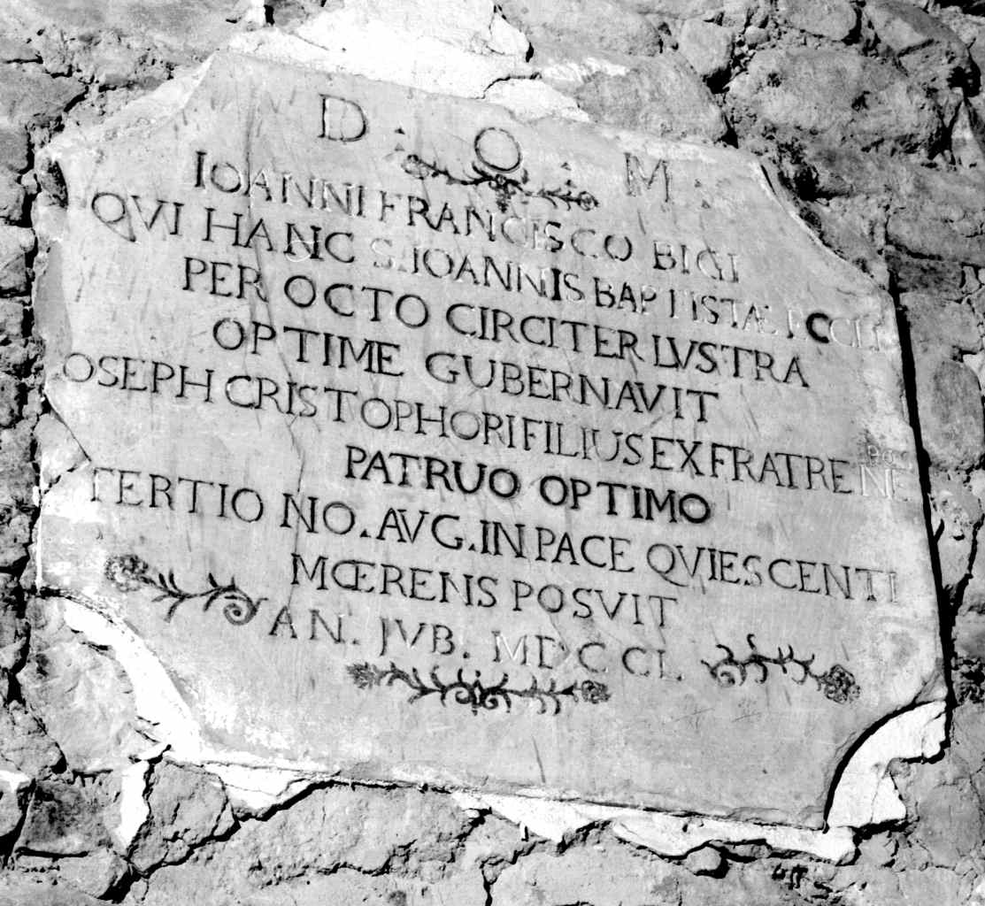 lapide tombale - produzione toscana (sec. XVIII)